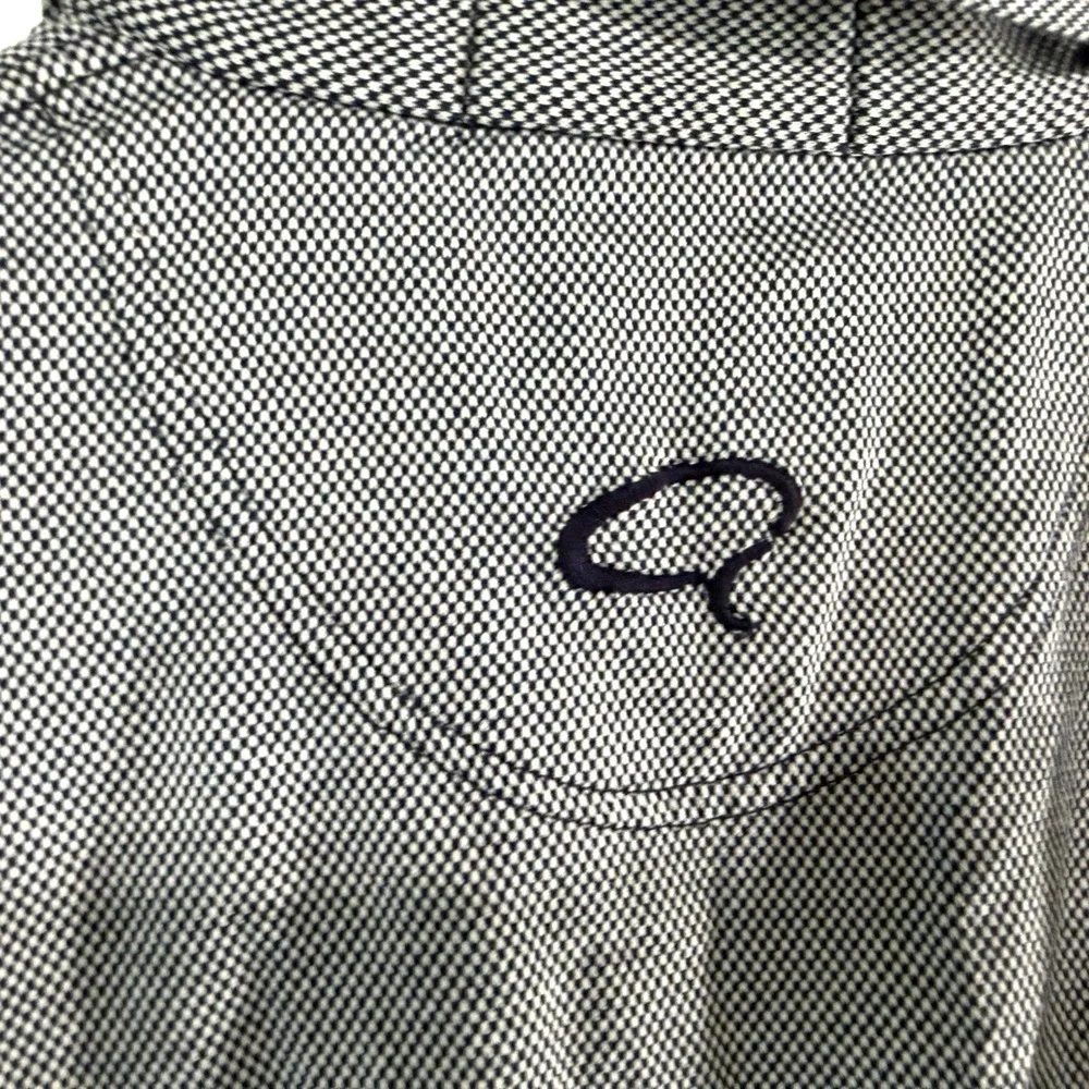 Aureus Mens Egyptian Cotton Polo Shirt Large Navy White Houndstooth Golf Pocket - Picture 5 of 9